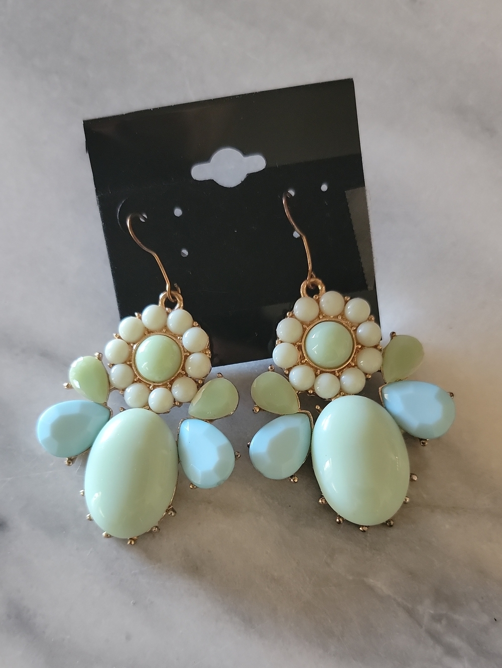 Pastel Multi-Color Statement Drop Earrings